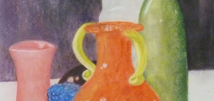 Bottles #4, Conte Crayon, 24" x 18"